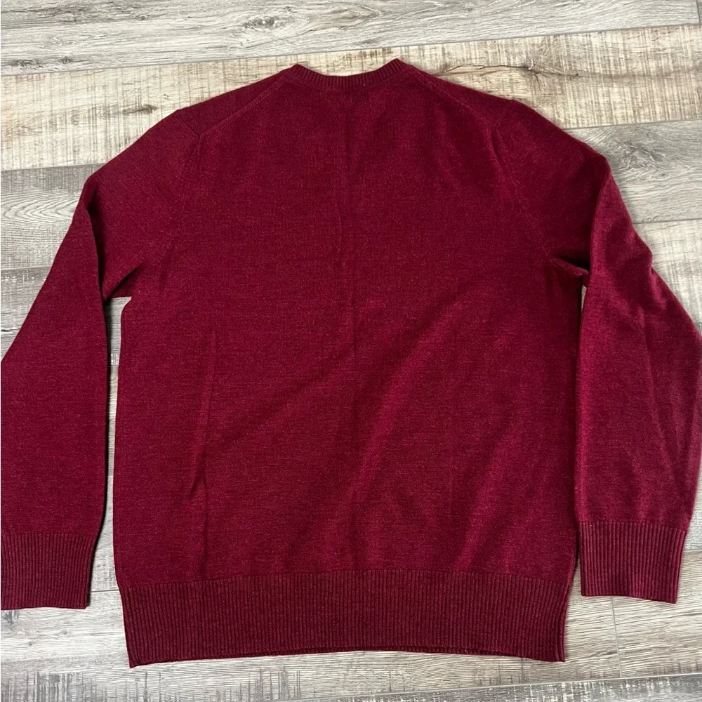 Banana Republic Merlino Wood Men's V-Neck Burgundy Sweater